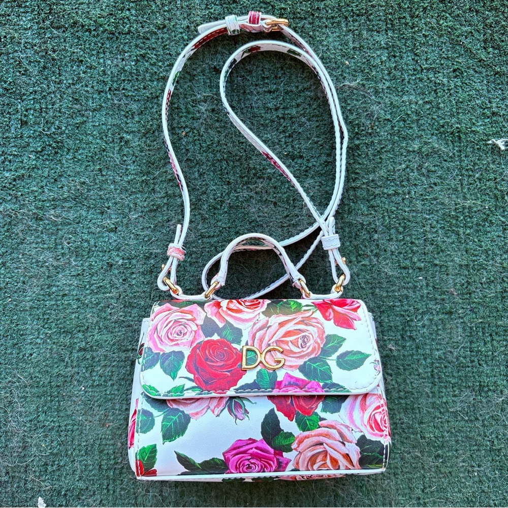 Dolce & Gabbana Bambino Floral Crossbody Bag with Gold Accents - Picture 7 of 10